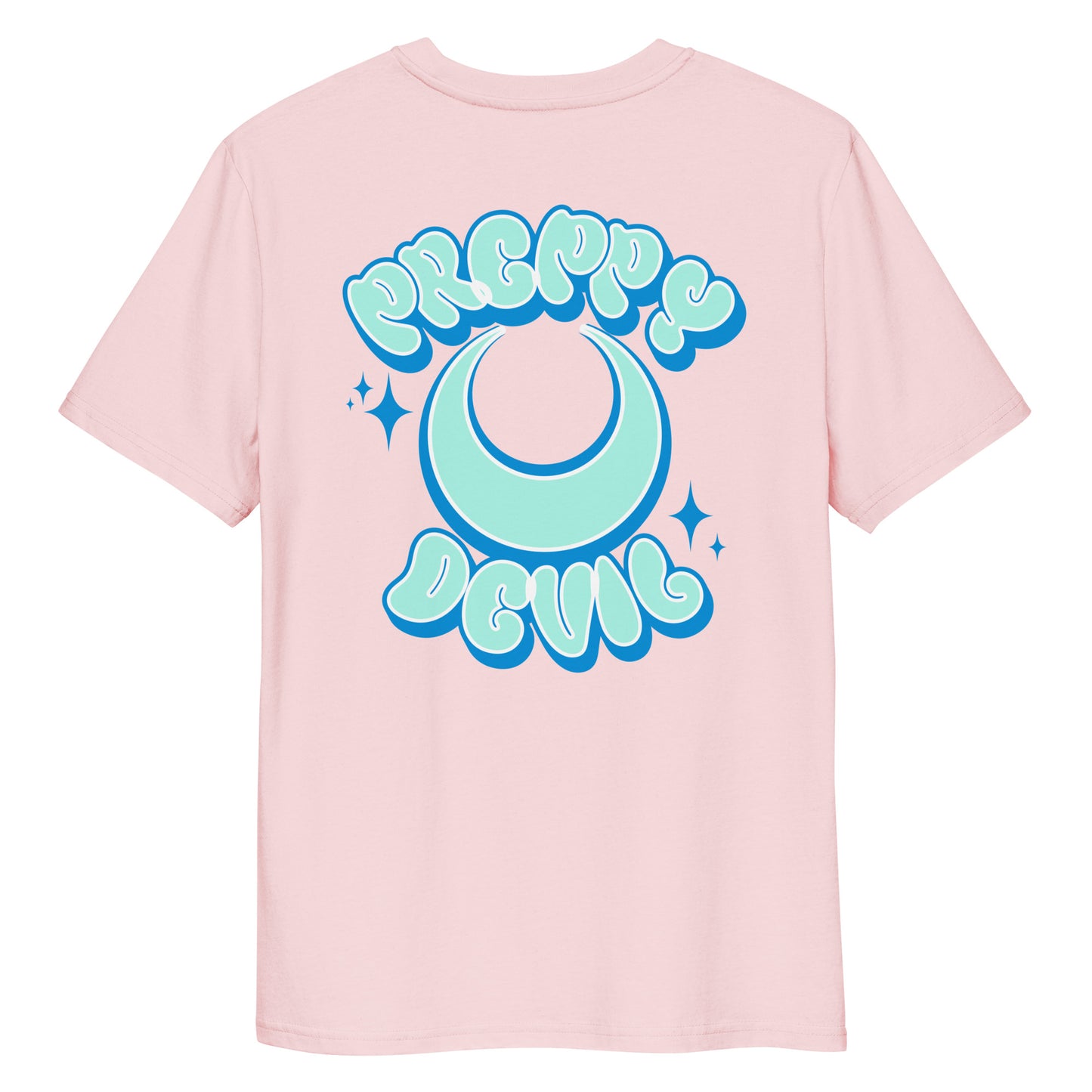 Preppy Devil blue "Bubble Horns" organic cotton t-shirt