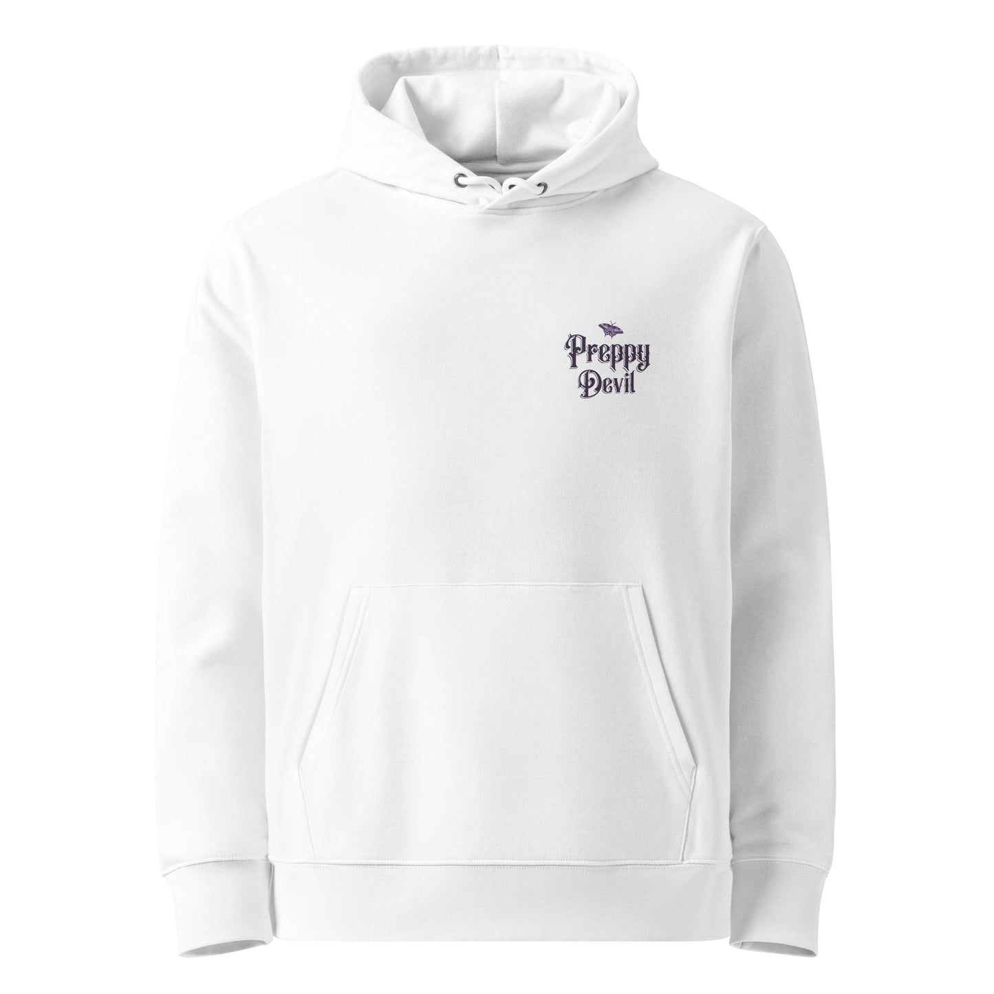 Preppy Devil Purple "Goth Moth" eco hoodie