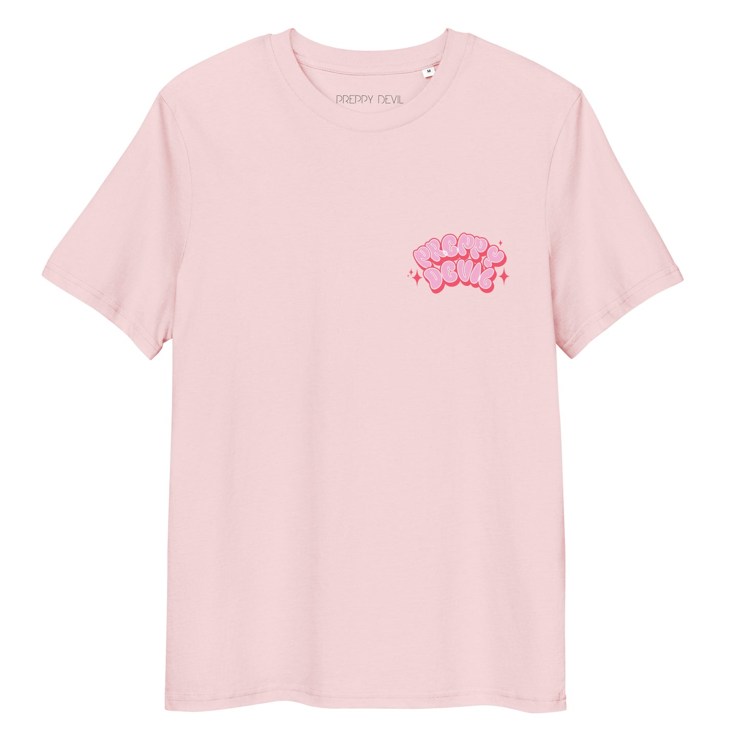 Preppy Devil pink "Bubble Horns" organic cotton t-shirt