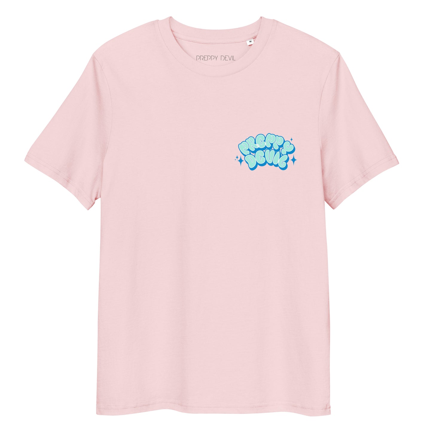 Preppy Devil blue "Bubble Horns" organic cotton t-shirt