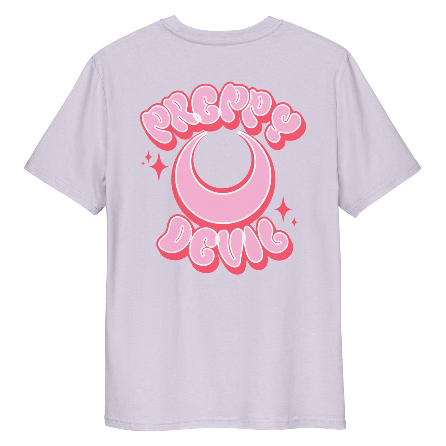 Preppy Devil pink "Bubble Horns" organic cotton t-shirt