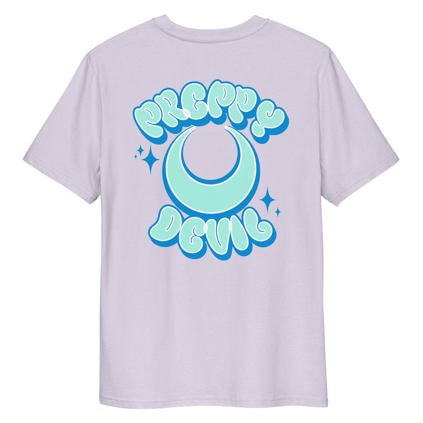 Preppy Devil blue "Bubble Horns" organic cotton t-shirt