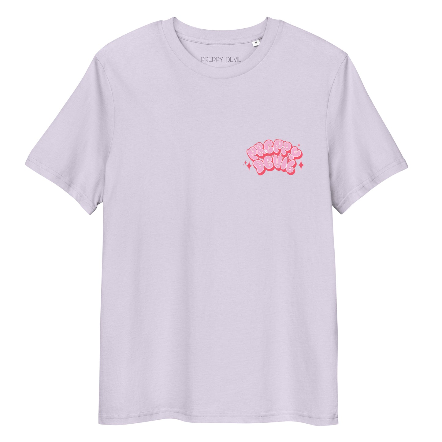 Preppy Devil pink "Bubble Horns" organic cotton t-shirt
