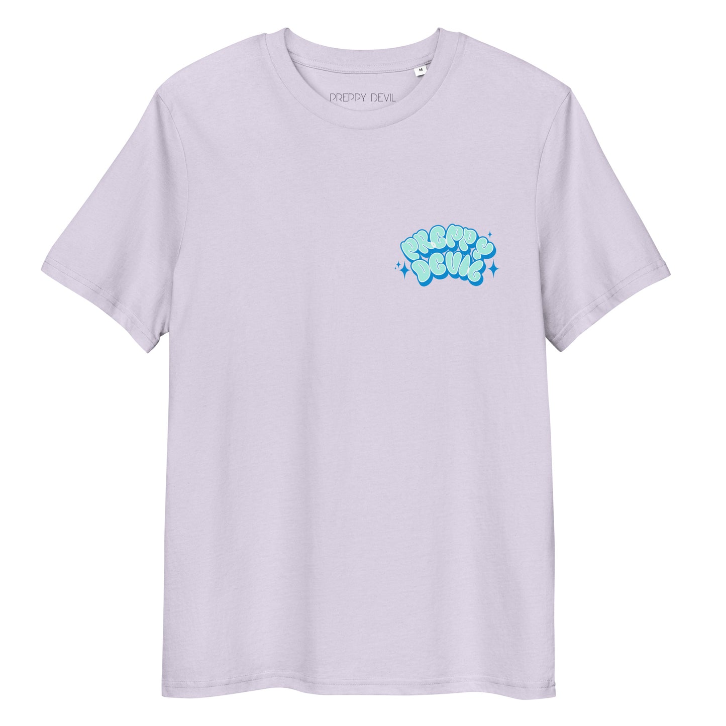 Preppy Devil blue "Bubble Horns" organic cotton t-shirt