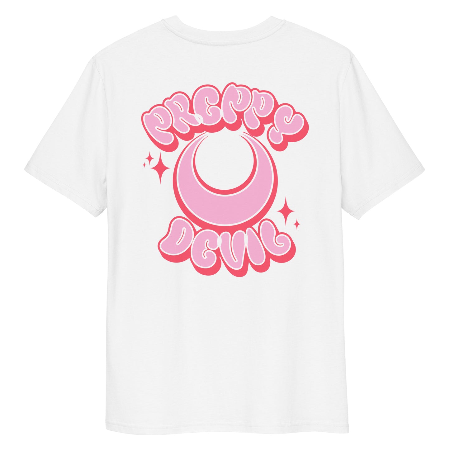Preppy Devil pink "Bubble Horns" organic cotton t-shirt