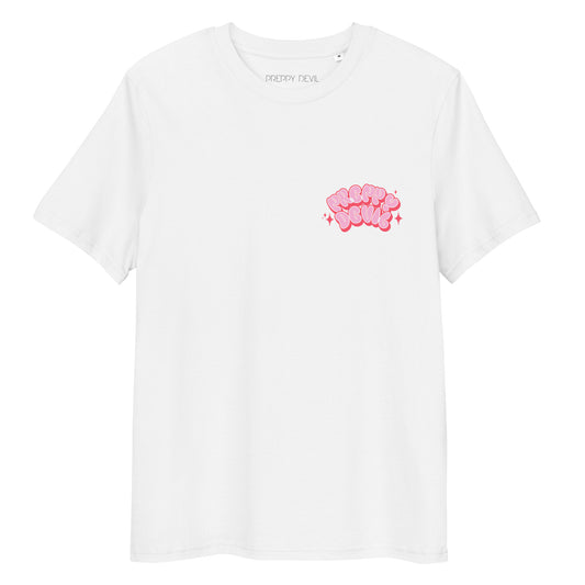 Preppy Devil pink "Bubble Horns" organic cotton t-shirt